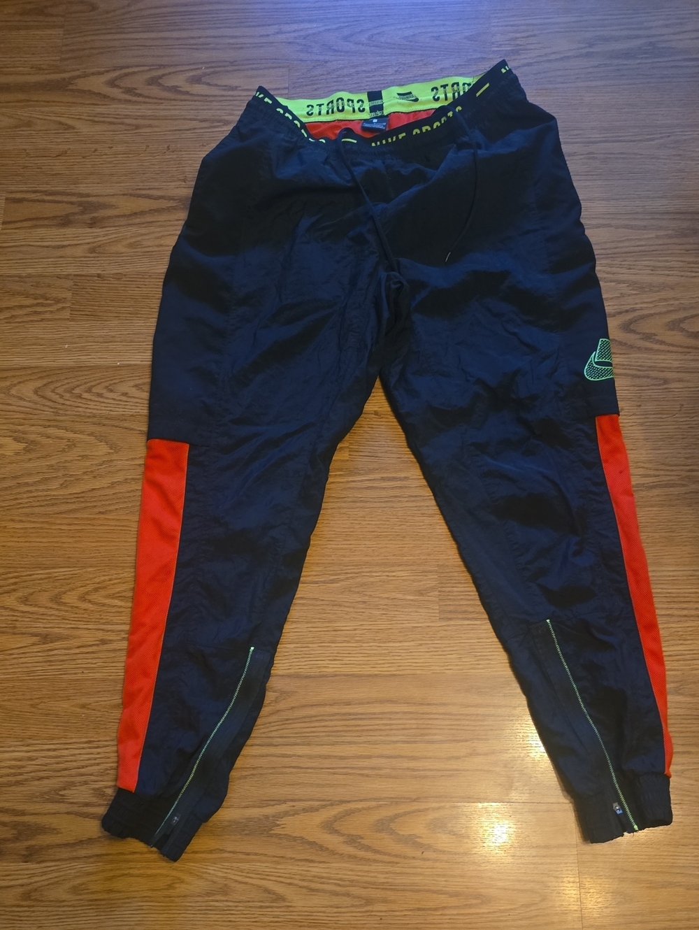 Nike  Black and Red Athletic Track Pants Size Small